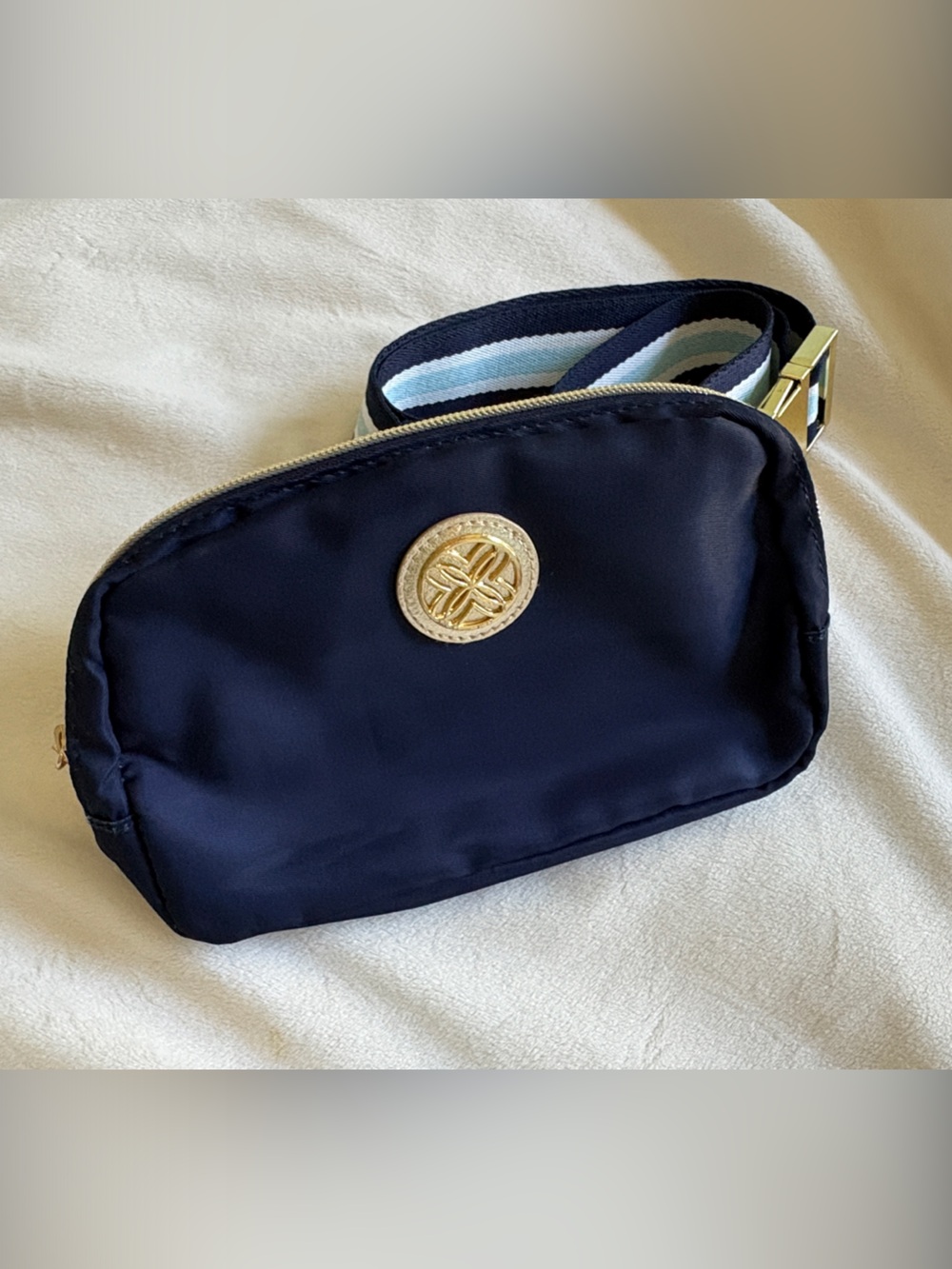 Lily Pulitzer Belt bag Fanny pack / Crossbody in Navy with Gold Accent